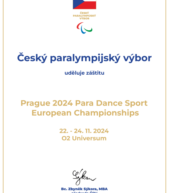 Český Paralympijský Výbor převzal záštitu nad Prague 2024 PDS European Championship